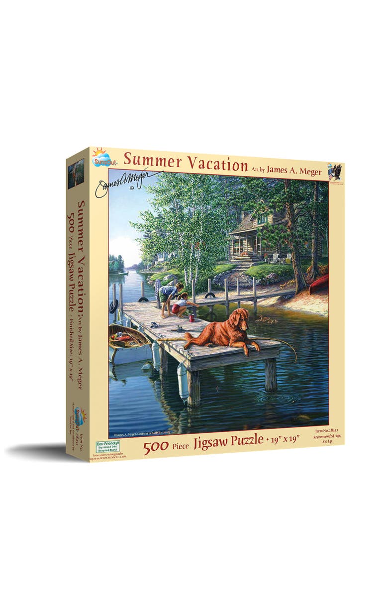 Sunsout Summer Vacation 500 piece Jigsaw Puzzle for Adults, Main, color, Multicolor
