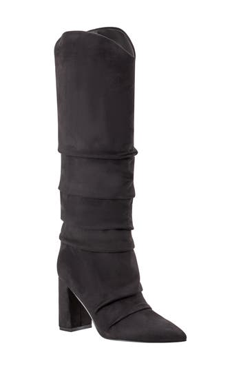 Marc Fisher Pointed Toe Knee High Boot In Black