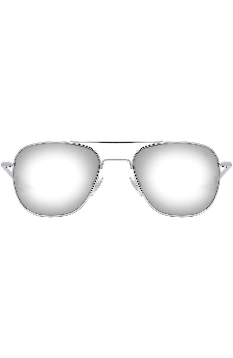 American Optical Original Pilot 55mm Aviator Glass Non Polarized, Alternate, color, Silver - Gng