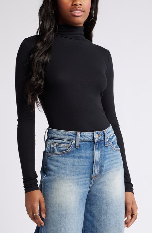 BP. Turtleneck Rib Top in Black 