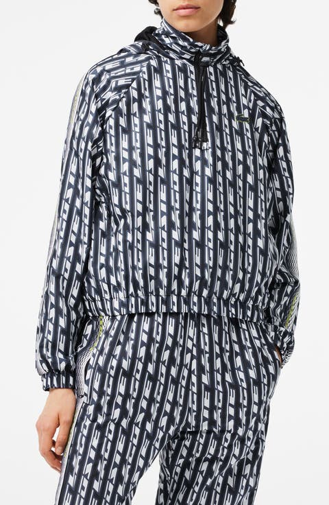 Logo Print Half Zip Windbreaker