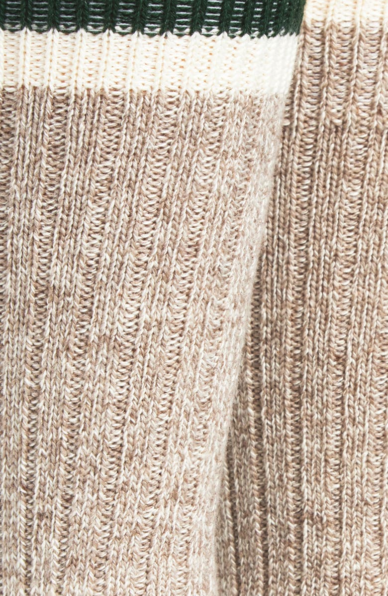 BEAMS Plus 2-Pack Ragg Cotton Blend Socks, Alternate, color, 05 Oatmeal Line Green