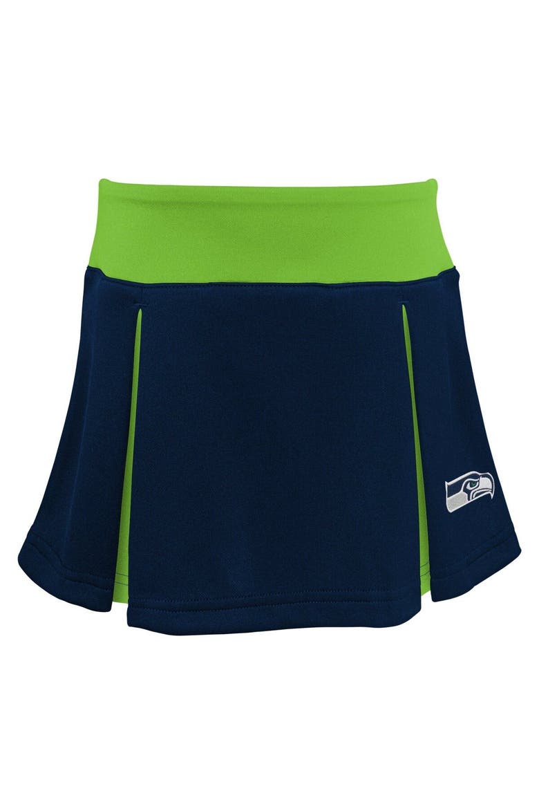 Girls Preschool Navy Seattle Seahawks Spirit Cheerleader Two-Piece Set with Bloomers, Alternate, color, Navy