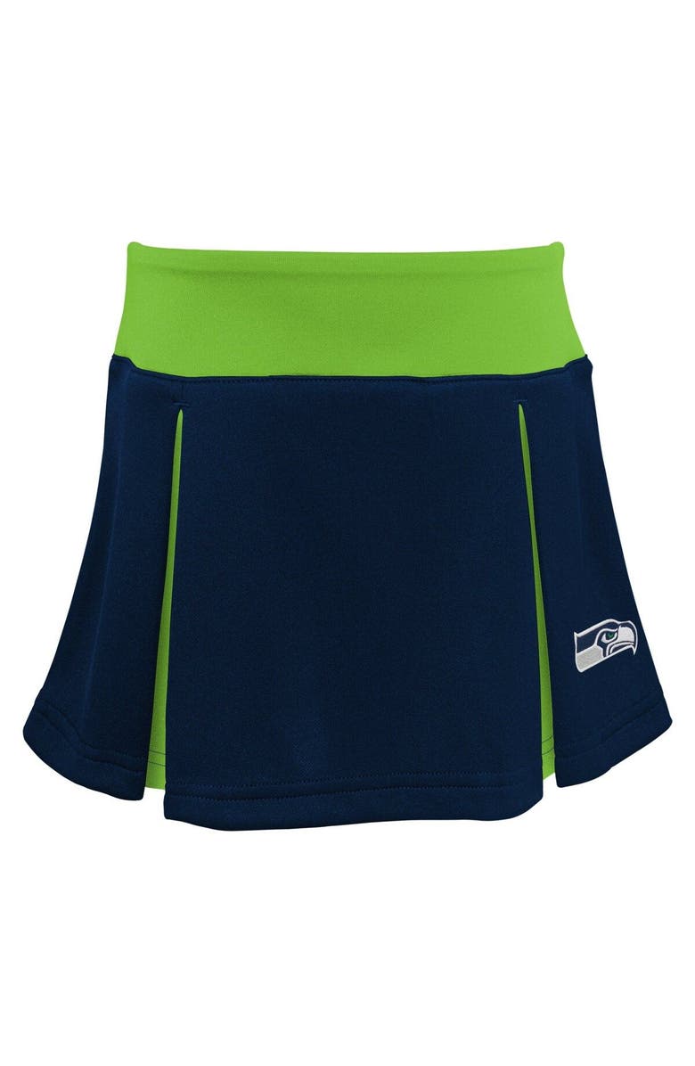 Outerstuff Girls Preschool Navy Seattle Seahawks Spirit Cheerleader Two-Piece Set with Bloomers, Alternate, color, Navy