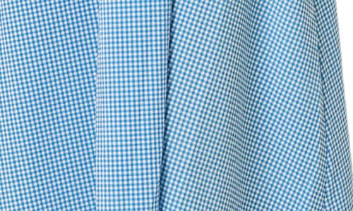 Solid & Striped Lolita Gingham Shirred Halter Seersucker Maxi Sundress In Blue