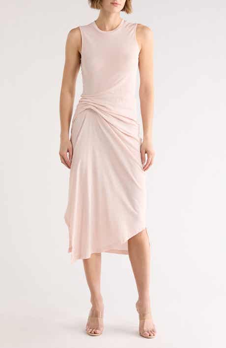 AllSaints Rivi Draped Midi Dress