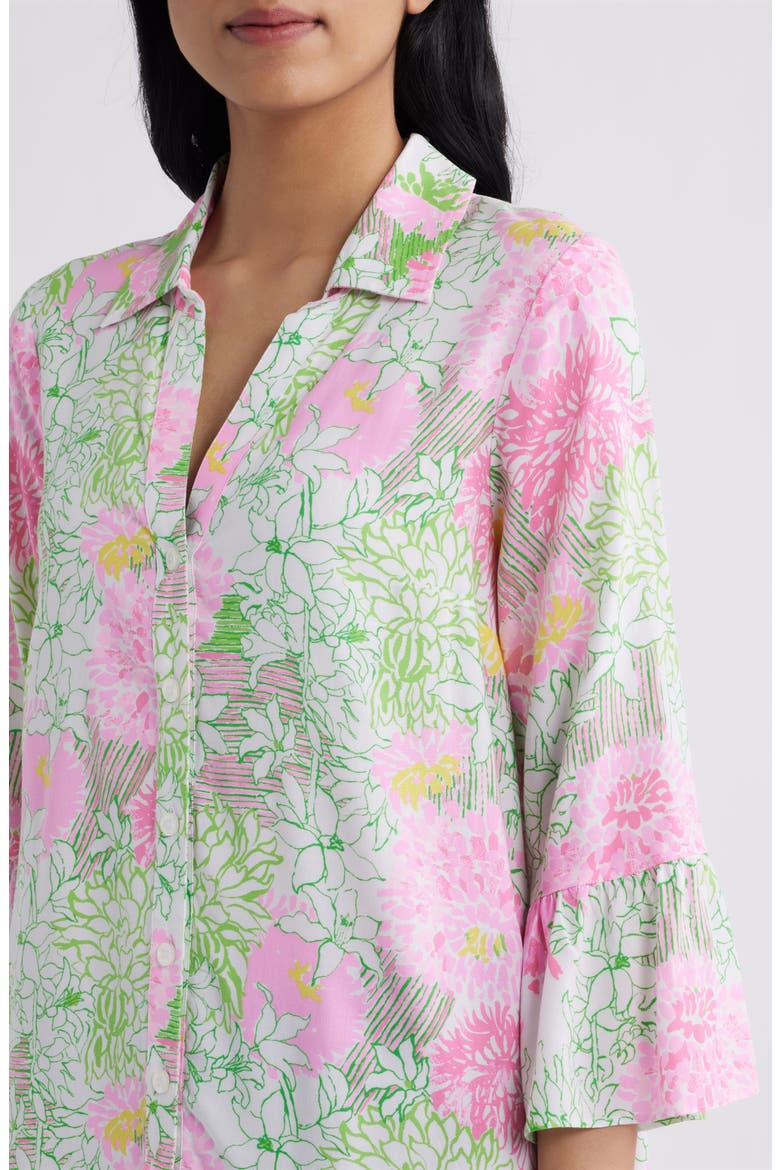 Rayanna Floral Print Tunic Dress, Alternate, color, RESORT WHITE MUM PATCH