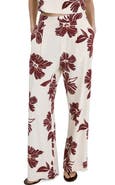 MANGO Pleated Print Straight Leg Pants