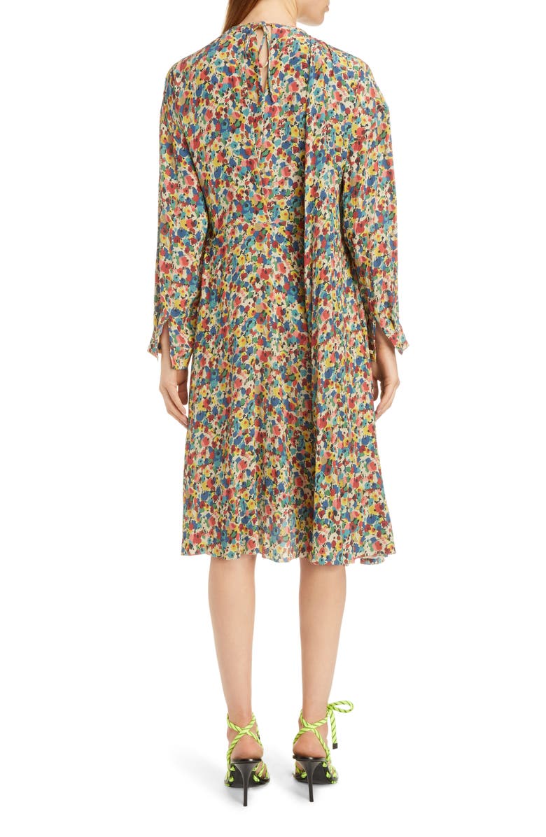 Balenciaga Floral Print Silk Dress, Alternate, color, 