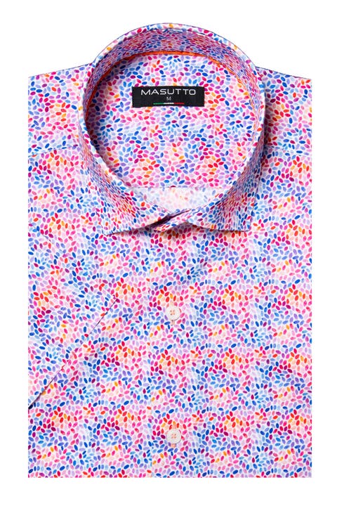 Mattero Print Button-Up Short Sleeve Shirt