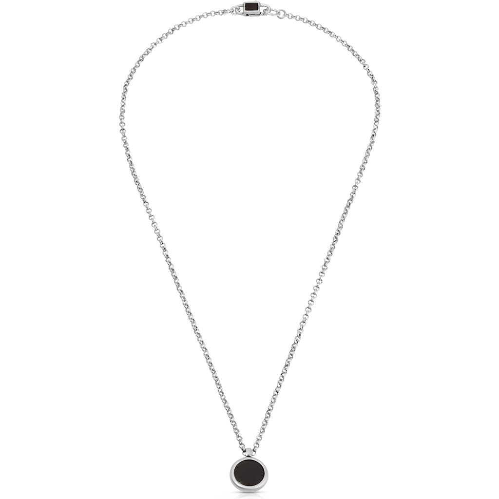 Ettika Circle Stone Onyx Pendant Necklace In Black