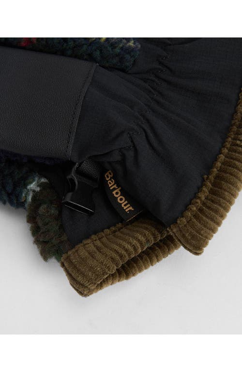 Barbour Field Tartan Fleece Touchscreen Gloves In Multi