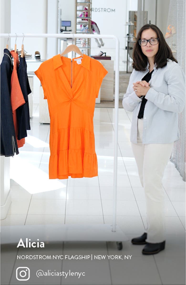 Mila Center Twist Linen Blend Minidress, sales video thumbnail