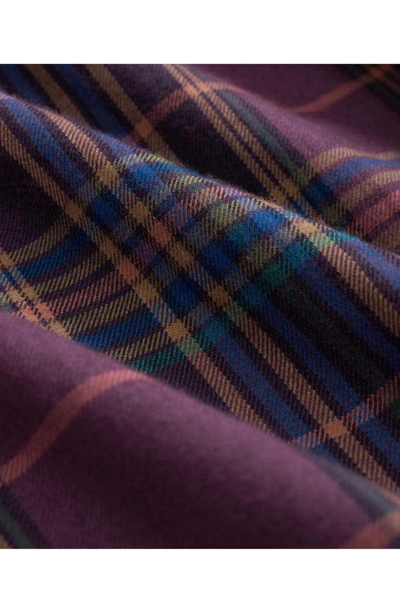 Brooks Brothers Plaid Cotton & Cashmere Flannel Button-Up Shirt, Alternate, color, Dark Purple