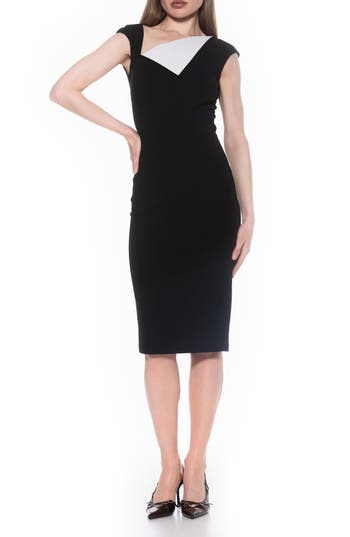 Alexia Admor Destiny Cap Sleeve Midi Sheath Dress In Black