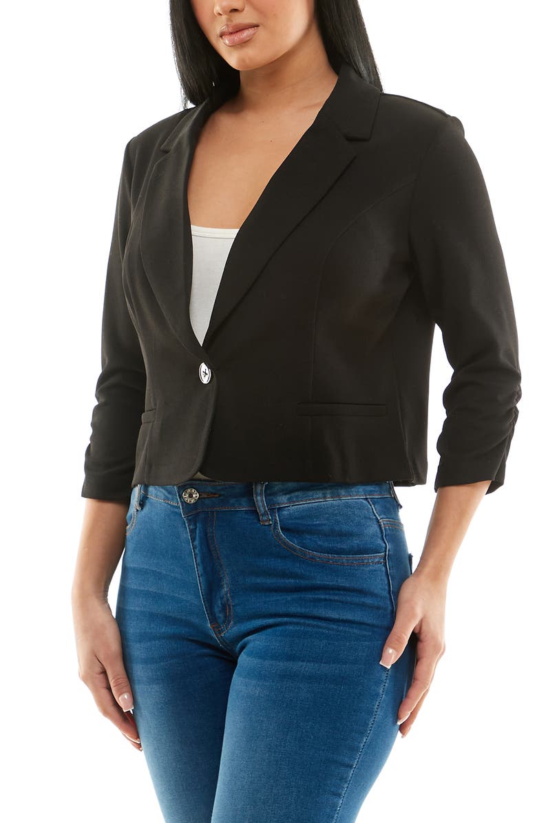 Nina Leonard Cropped Blazer, Alternate, color,