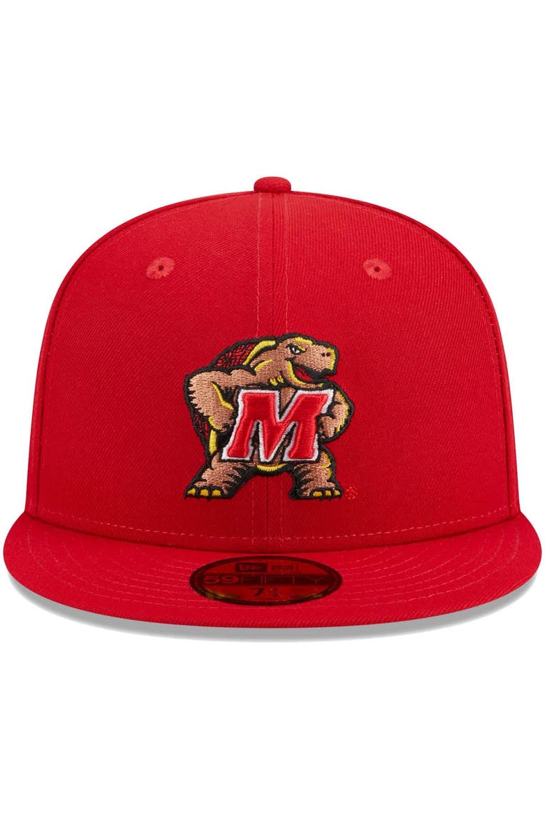Men's New Era Red Maryland Terrapins 59FIFTY Fitted Hat, Alternate, color, Red