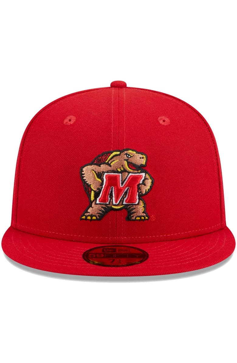 New Era Men's New Era Red Maryland Terrapins 59FIFTY Fitted Hat, Alternate, color, Red