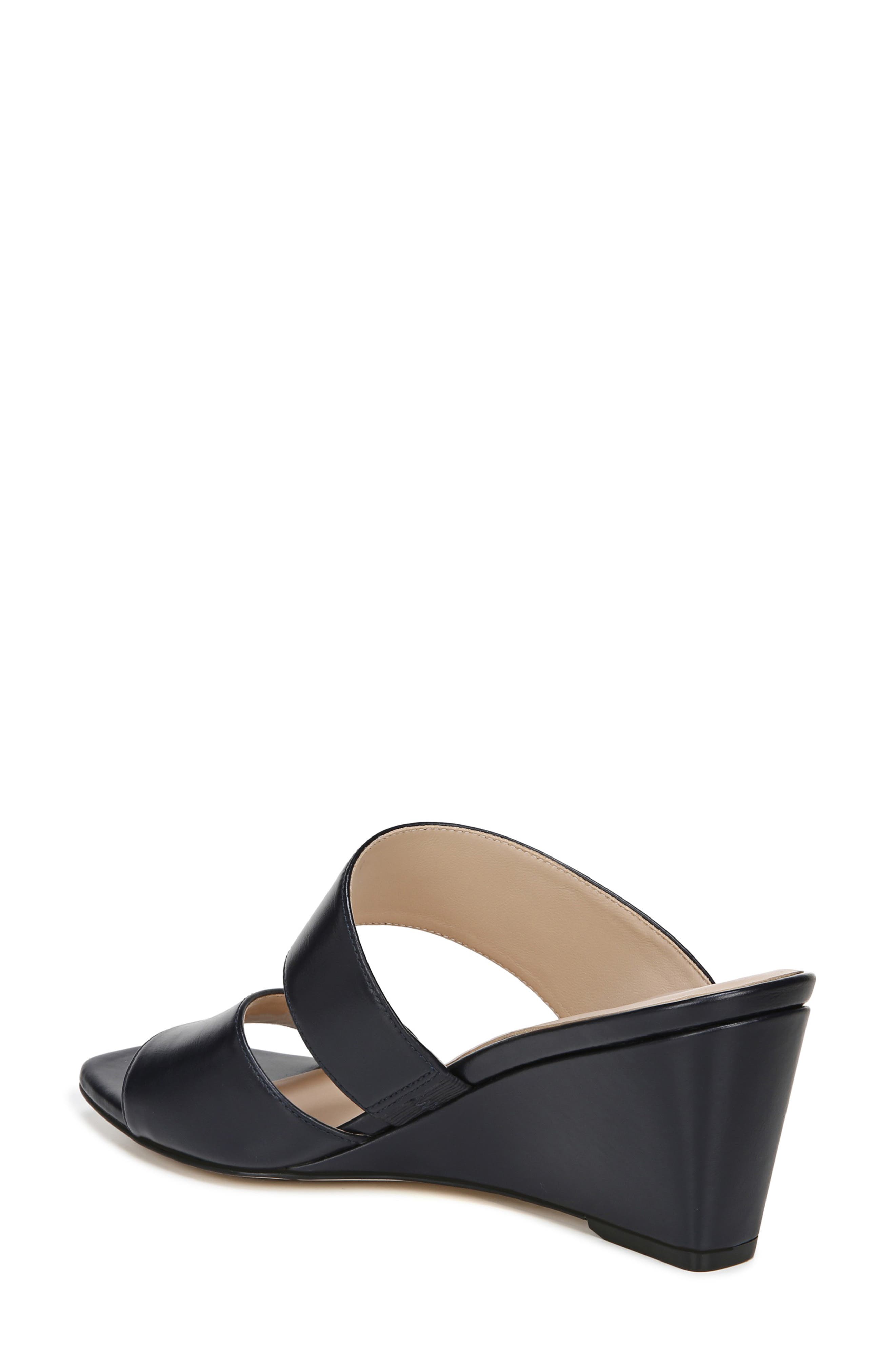 Vennice Wedge Slide Sandal, Alternate, color, FRENCH NAVY PATENT LEATHER