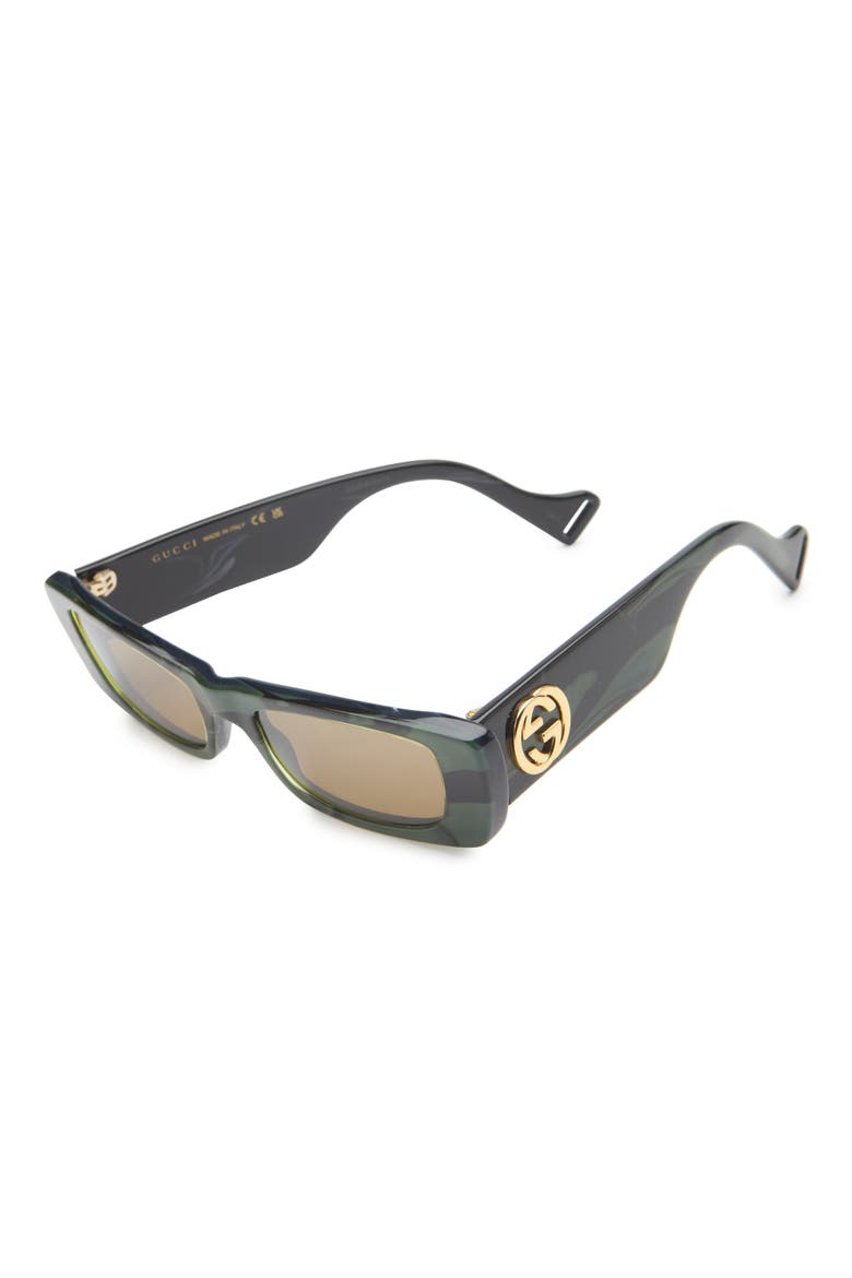 52mm Square Sunglasses, Alternate, color, GREEN GREEN BRONZE