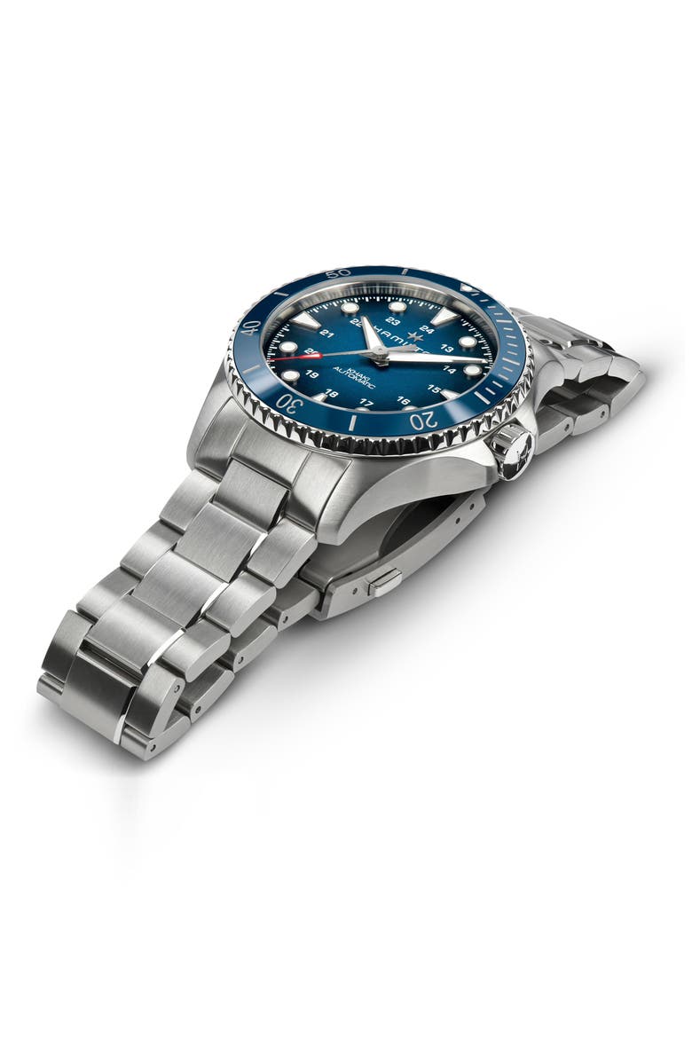 Khaki Navy Scuba Automatic Bracelet Watch, 43mm, Alternate, color, STAINLESS STEEL