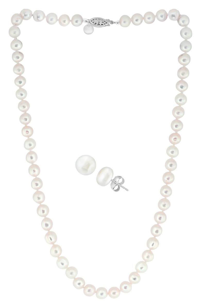 EFFY Freshwater Pearl Necklace & Earrings Set, Main, color, 