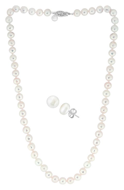 Freshwater Pearl Necklace & Earrings Set
