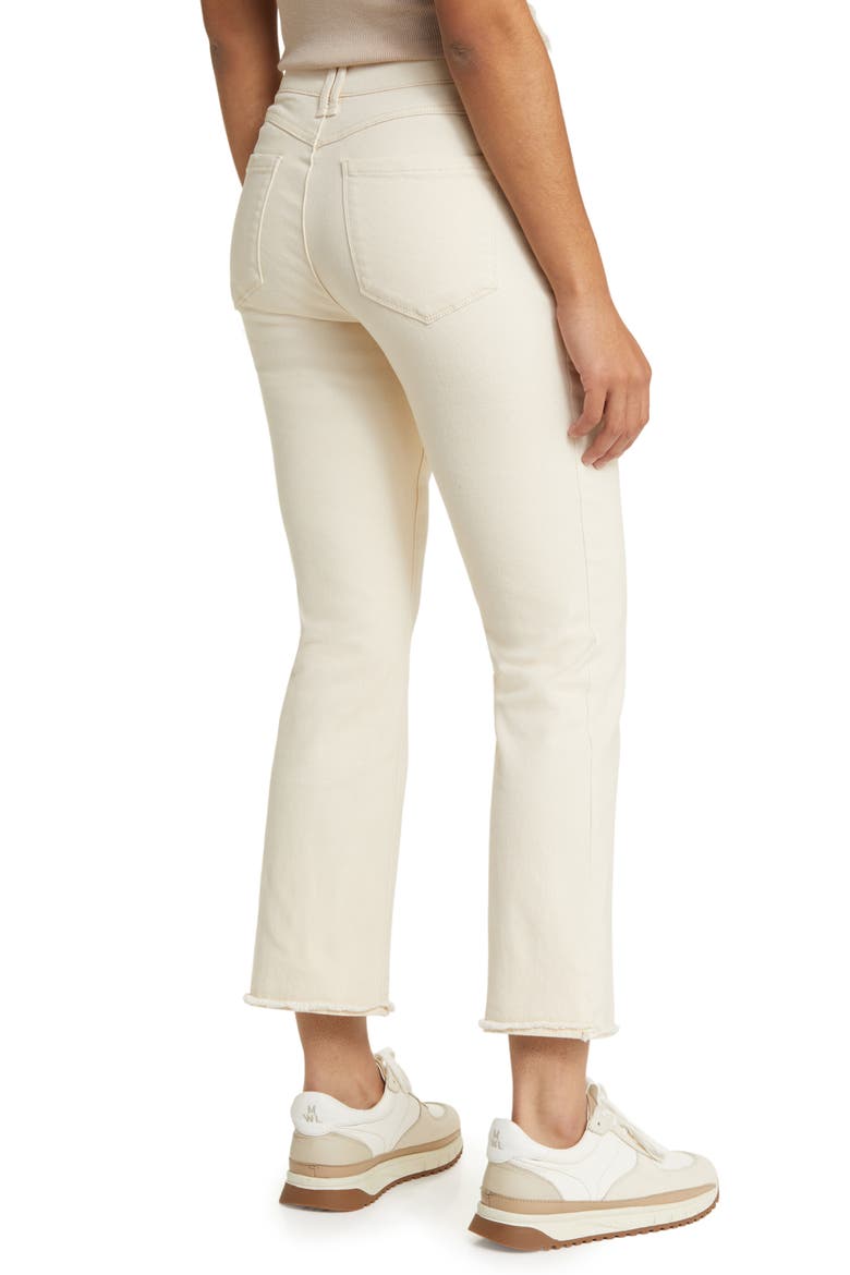 Tatum 'Ab'Solution Frayed High Waist Ankle Flare Jeans, Alternate, color, ECRU