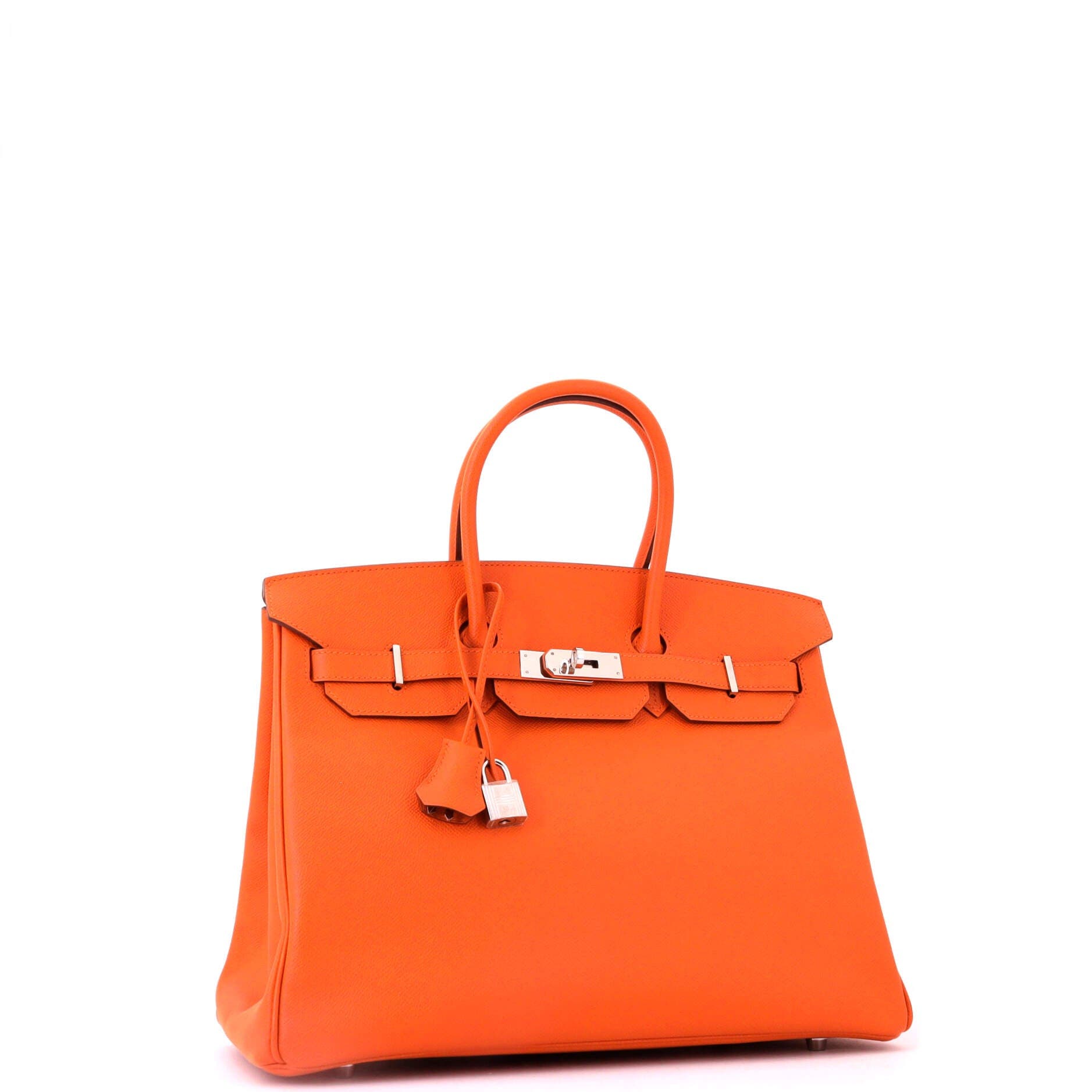 Pre-Owned Hermes Birkin Handbag Orange Epsom with Palladium Hardware 35, Alternate, color, Orange H
