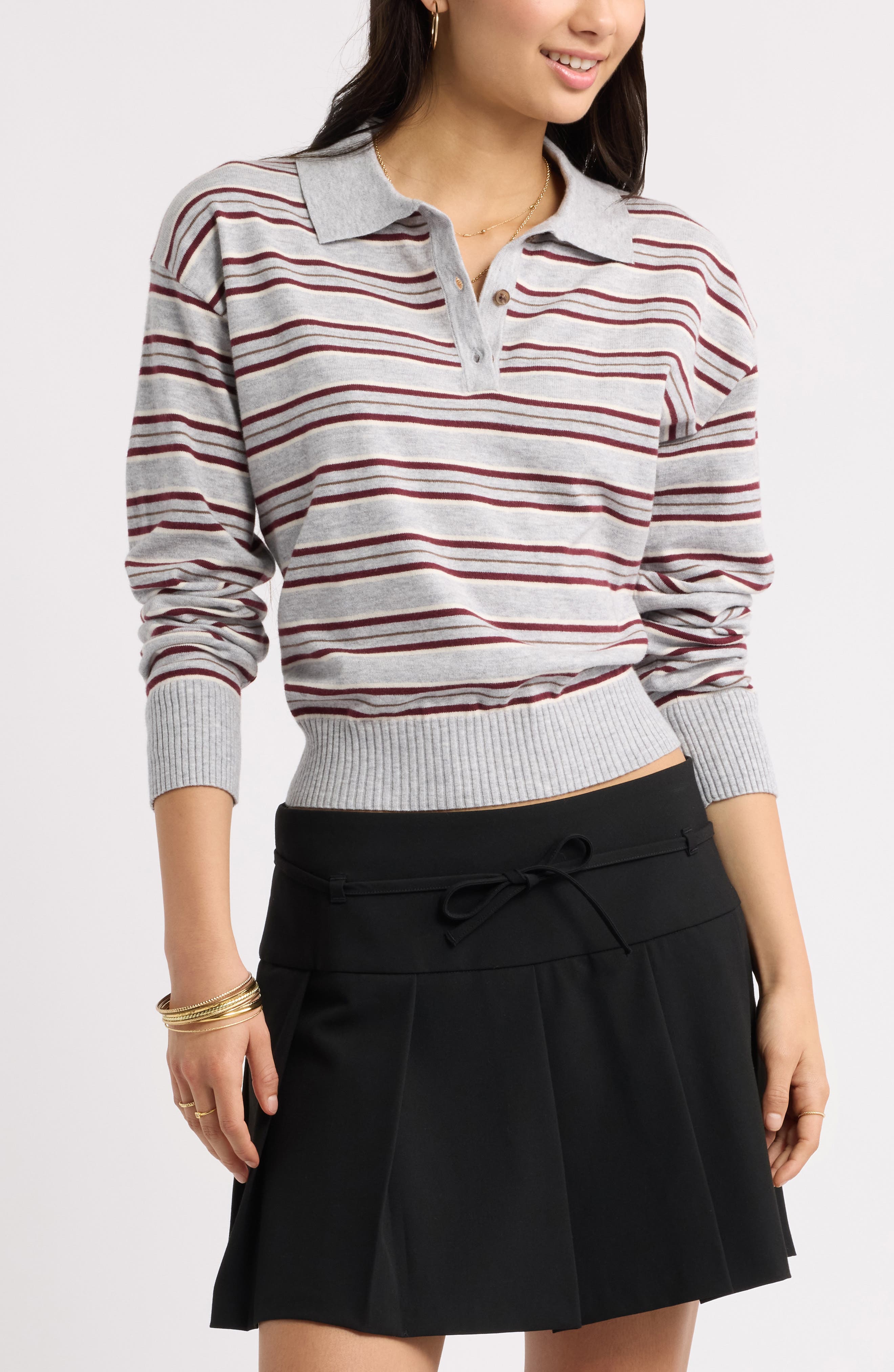 GREY- BURG HANNAH STRIPE