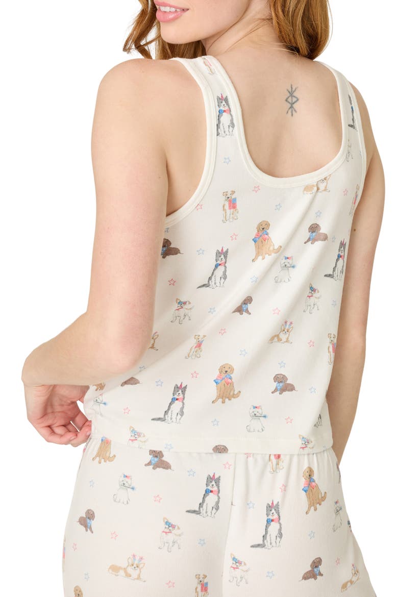Red, White & Woof Jersey Tank, Alternate, color, IVORY