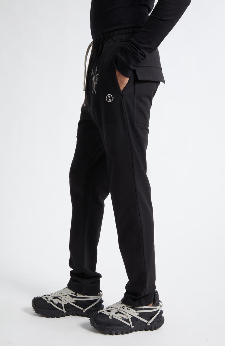 Moncler x Rick Owens Cotton Sweatpants, Alternate, color, Black