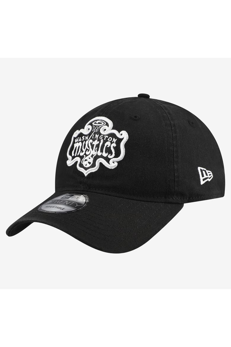 Men's New Era Black Washington Mystics 9TWENTY Adjustable Hat, Main, color, Black