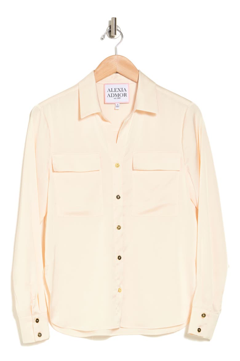 Long Sleeve Button-Up Shirt, Alternate, color, IVORY