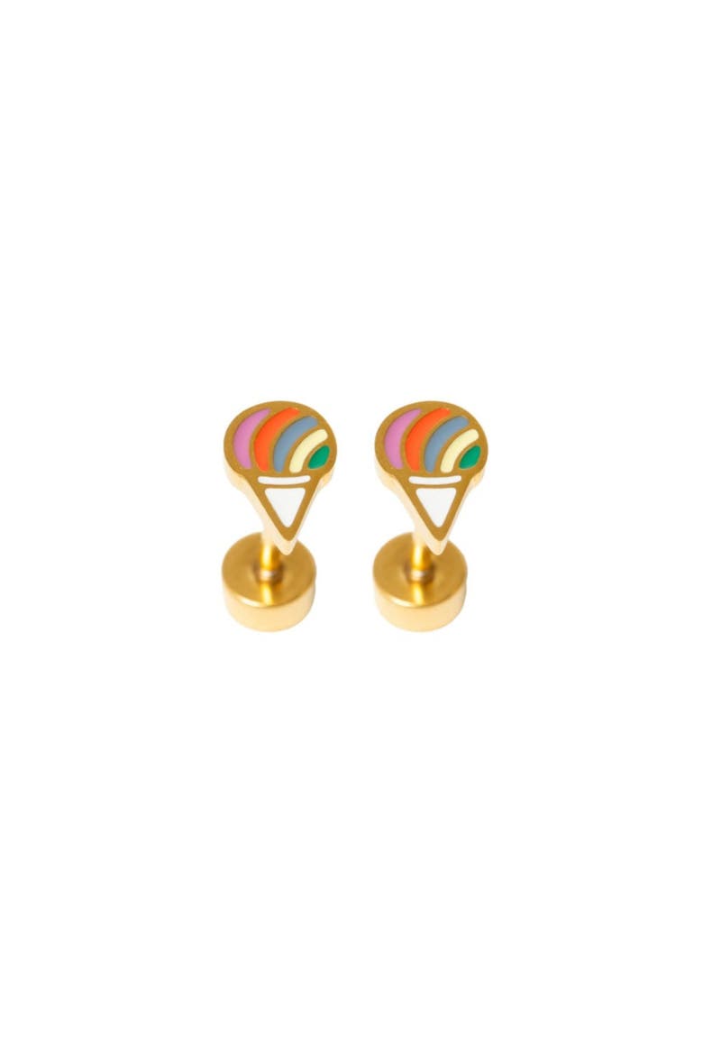Girls' Snowcone Flatback Stud Hypoallergenic Earrings, Main, color, Multi