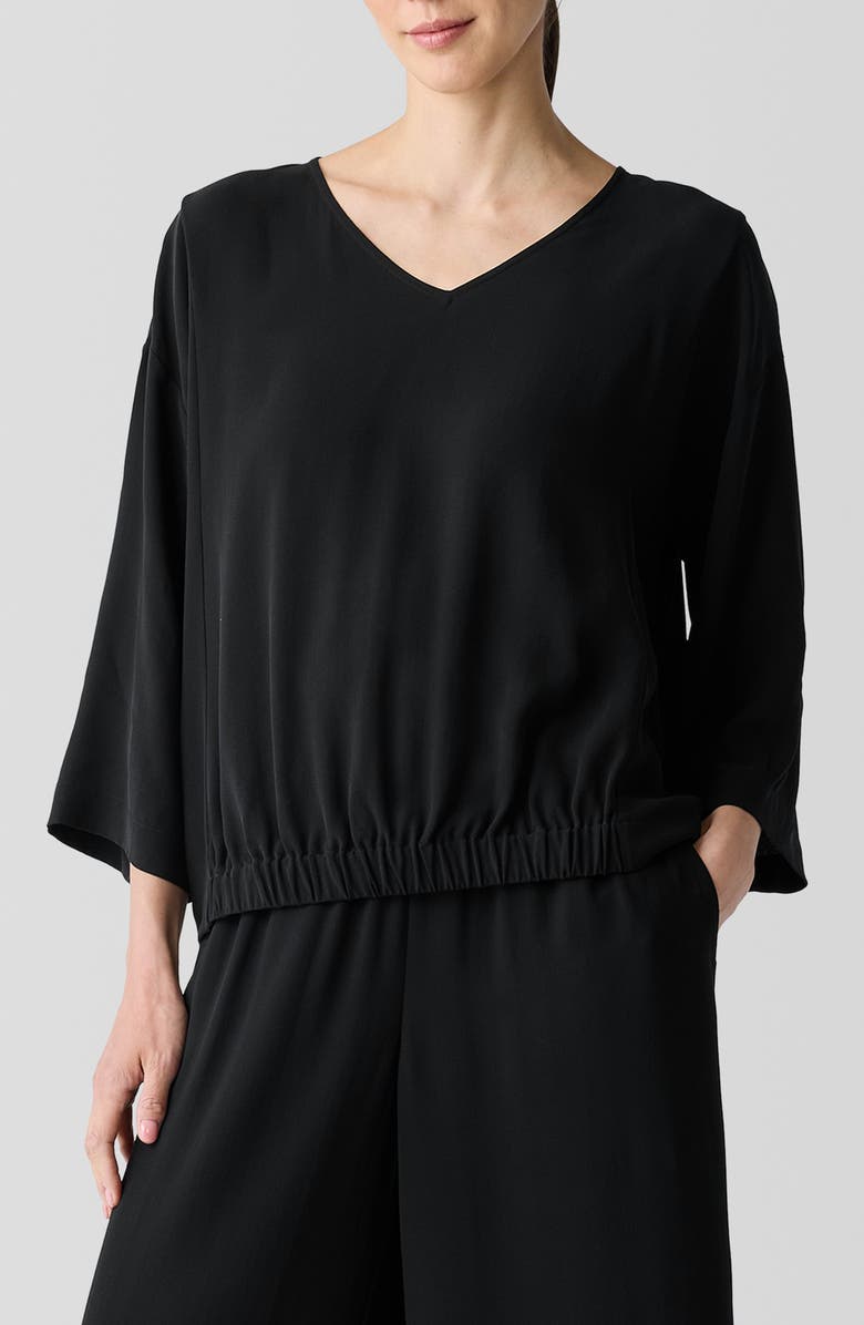 Eileen Fisher Silk Blouson Top, Main, color,