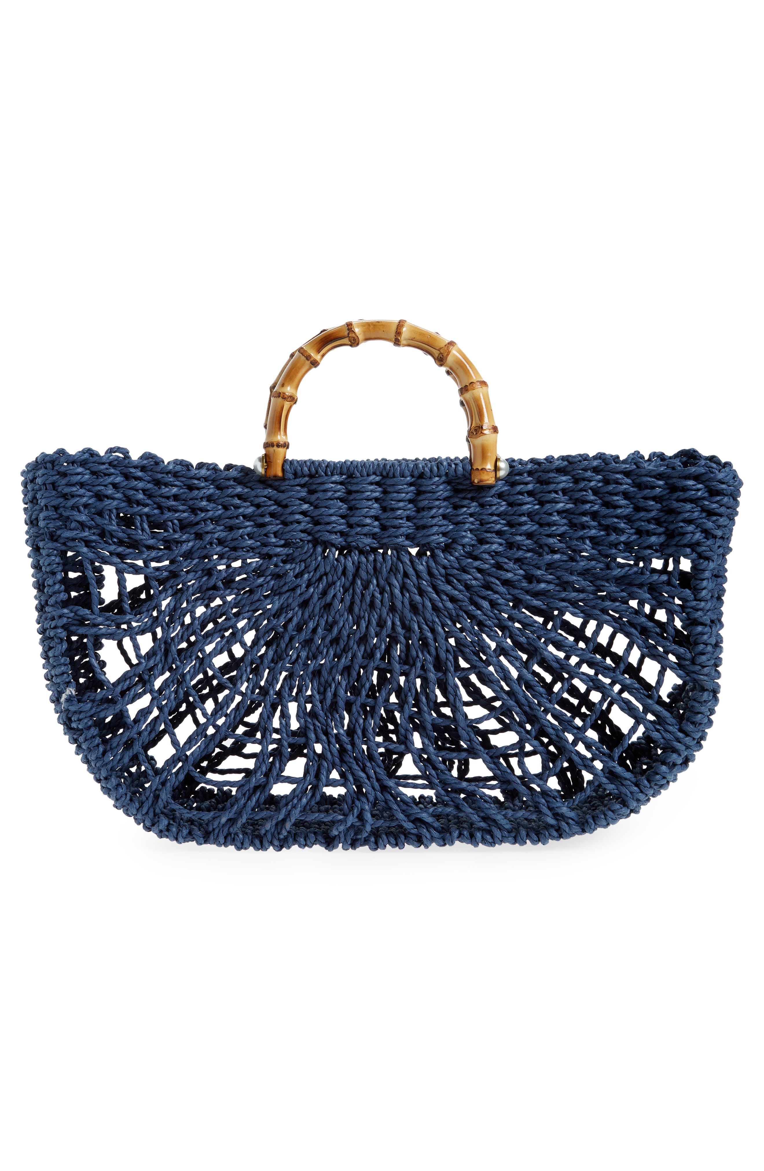 Straw Tote, Alternate, color, NAVY