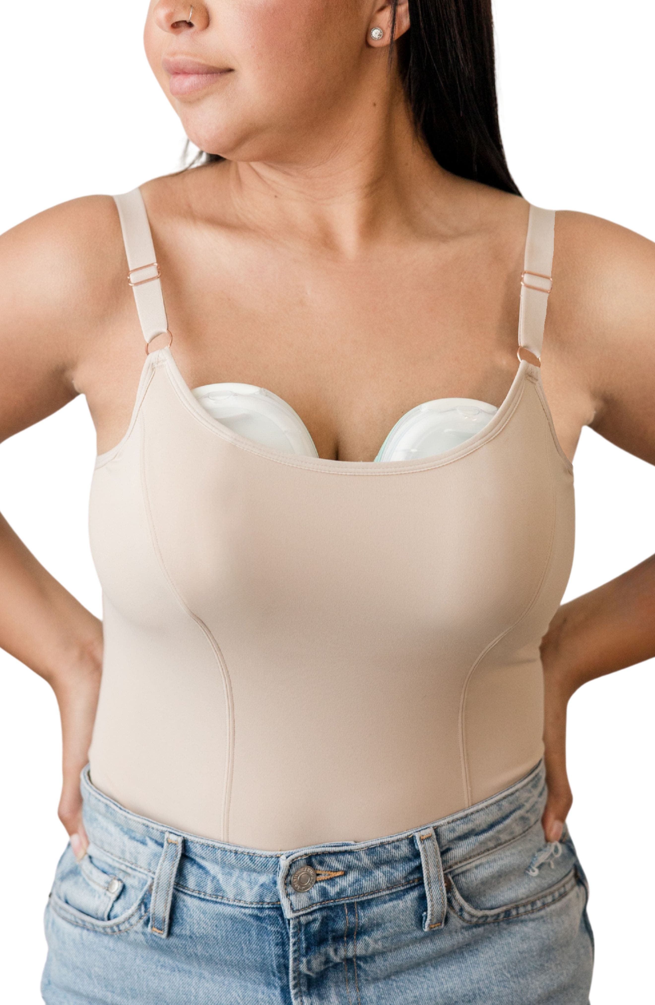 Davin & Adley Busty Size Amelia Maternity, Nursing and Pumping Tank Top in Sand at Nordstrom, Size Medium