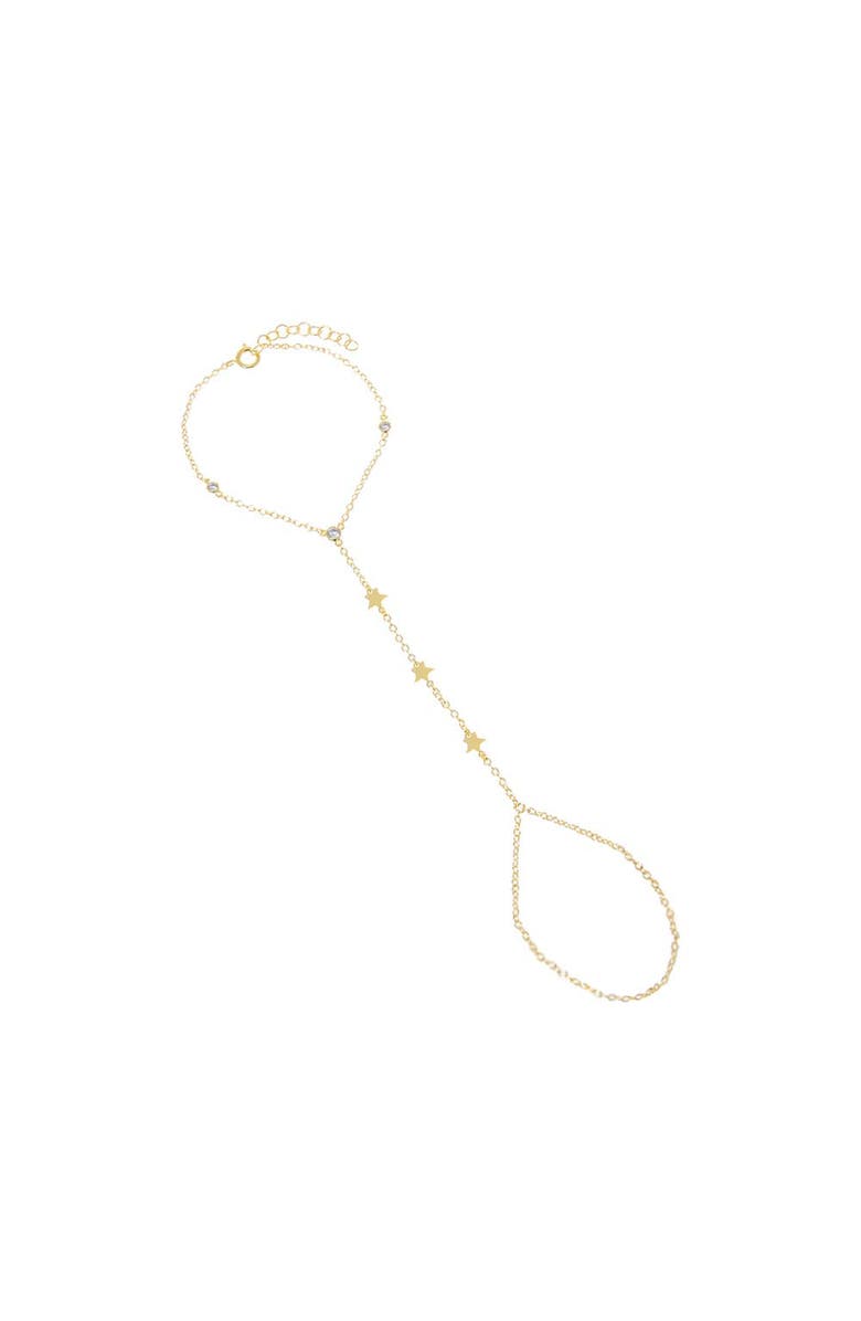 BY ADINA EDEN Dainty Star CZ Hand Chain, Main, color, Gold