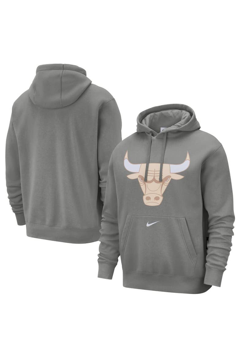 Men's Nike Steel Chicago Bulls 2024/25 City Edition Essential Club Pullover Hoodie, Main, color, Steel