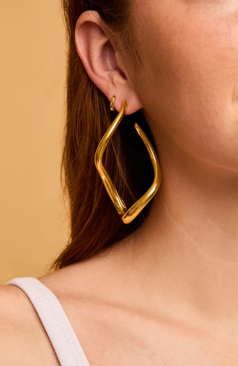 Petit Moments Wing Hoop Earrings, Alternate, color, Gold