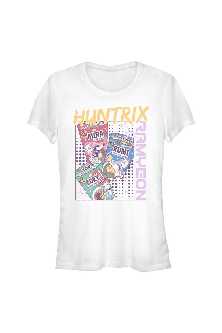 Juniors KPop Demon Hunters Huntrix Instant Ramyeon T Shirt, Main, color, White
