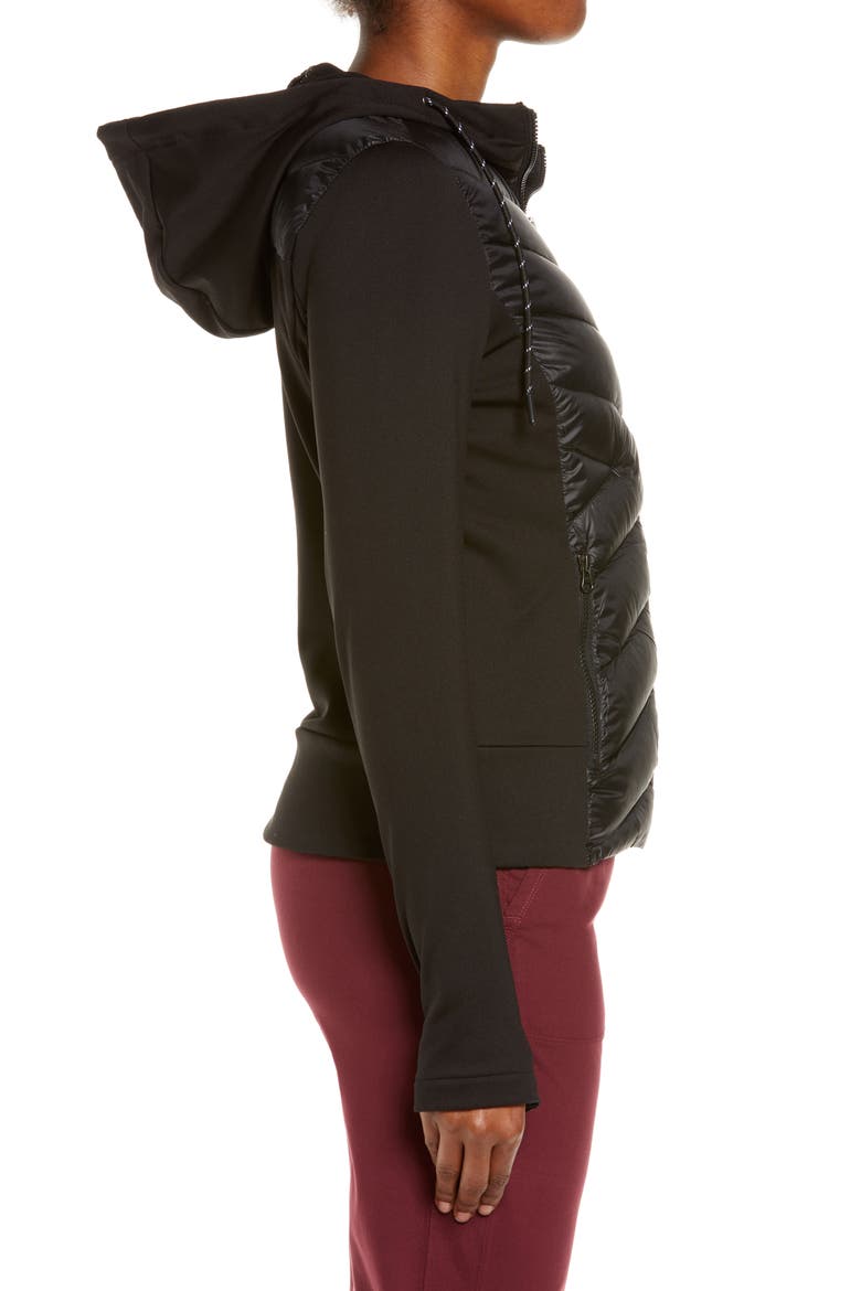 Hooded Hybrid Running Jacket, Alternate, color, BLACK