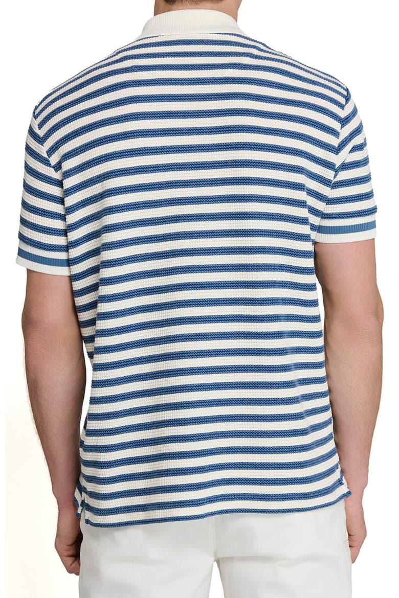 Slim Fit Short Sleeve Stripe Polo, Alternate, color, BLUE