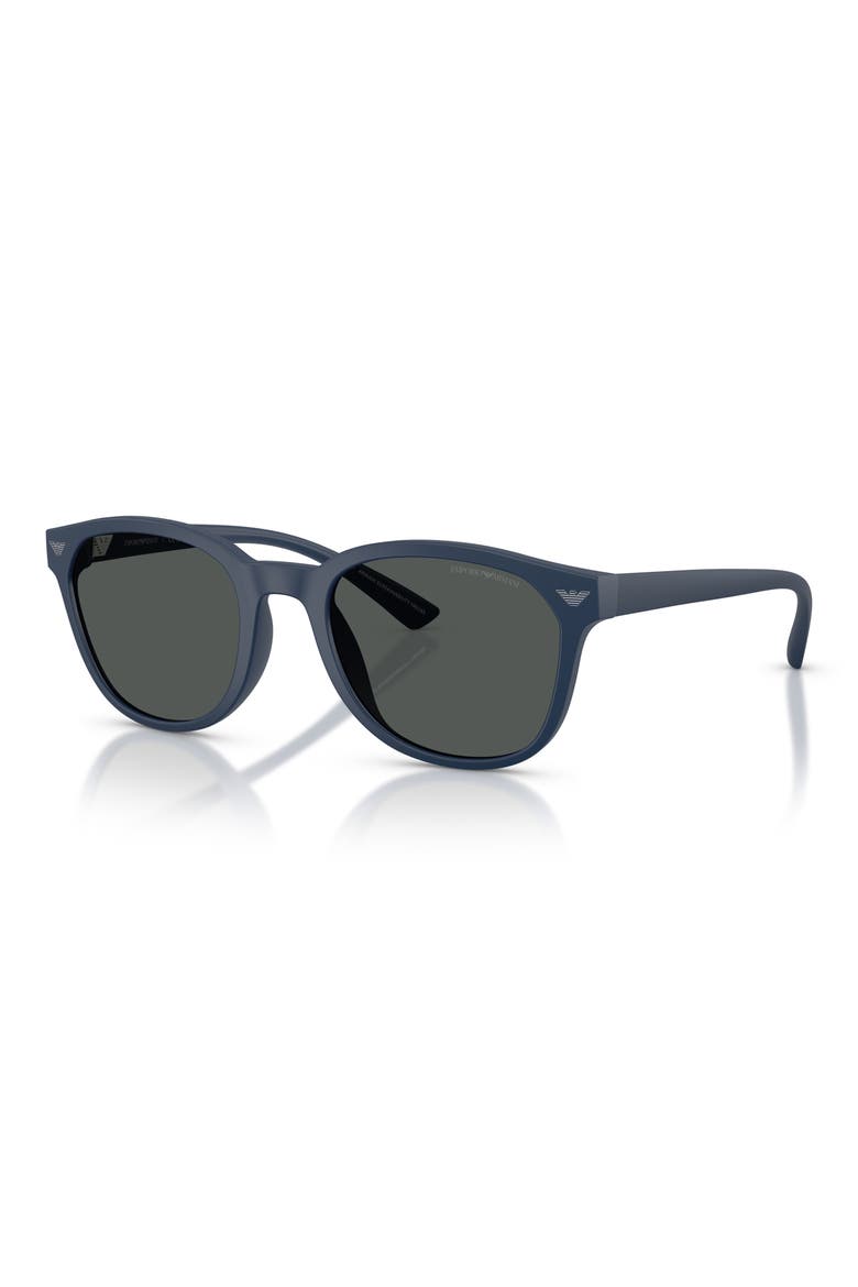 53mm Phantos Round Sunglasses, Alternate, color, MATTE NAVY BLUE / DARK GREY