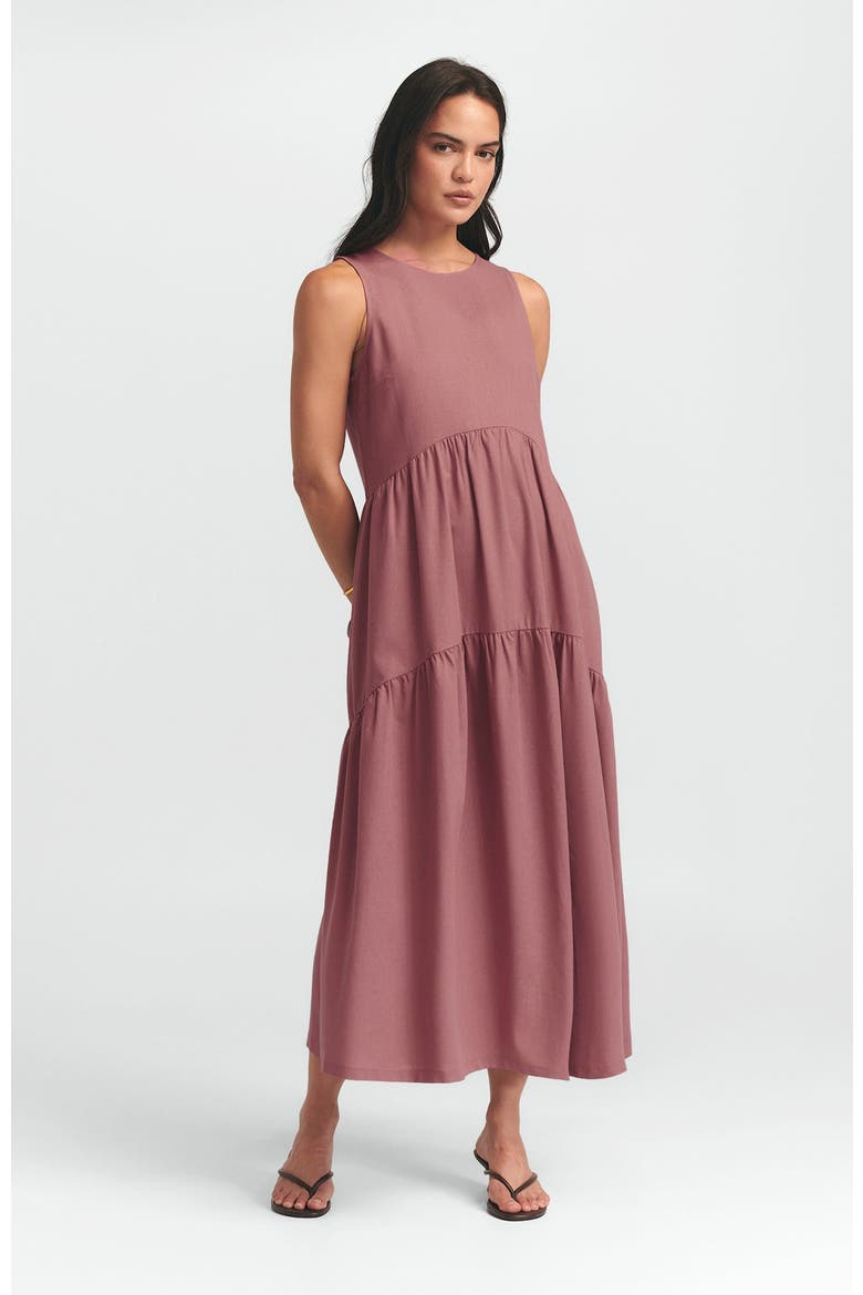 Remi Tiered Dress, Main, color, Dusty Rose