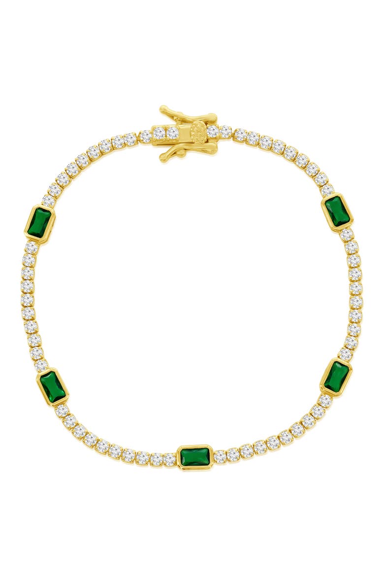 CZ Tennis Bracelet, Main, color, EMERALD