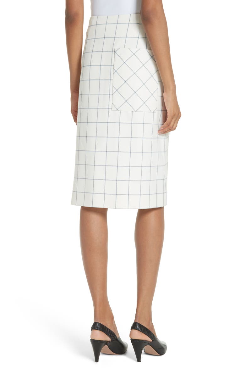 Windowpane Plaid A-Line Skirt, Alternate, color, IVORY MULTI