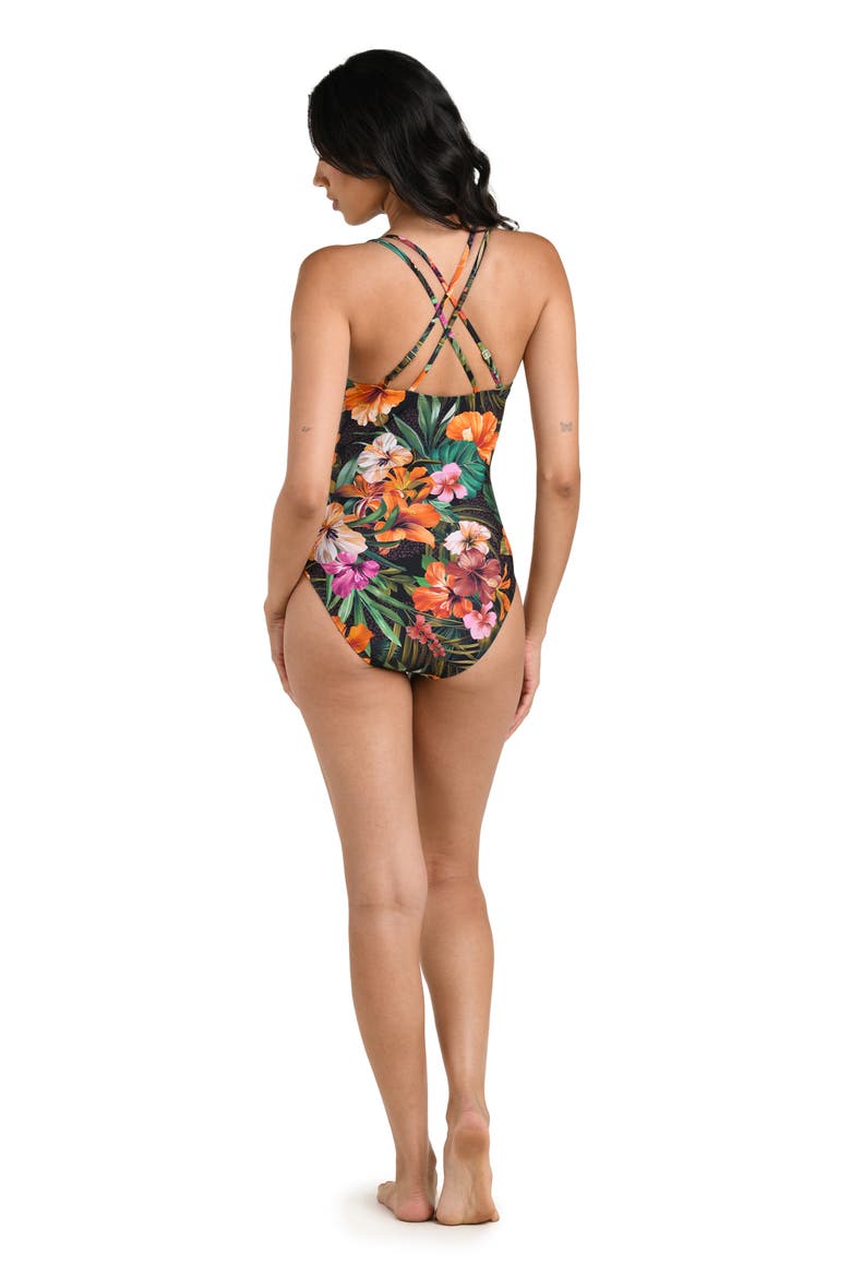 Tropical Hideaway Underwire One-Piece Swimsuit, Alternate, color, ORANGE MULTI