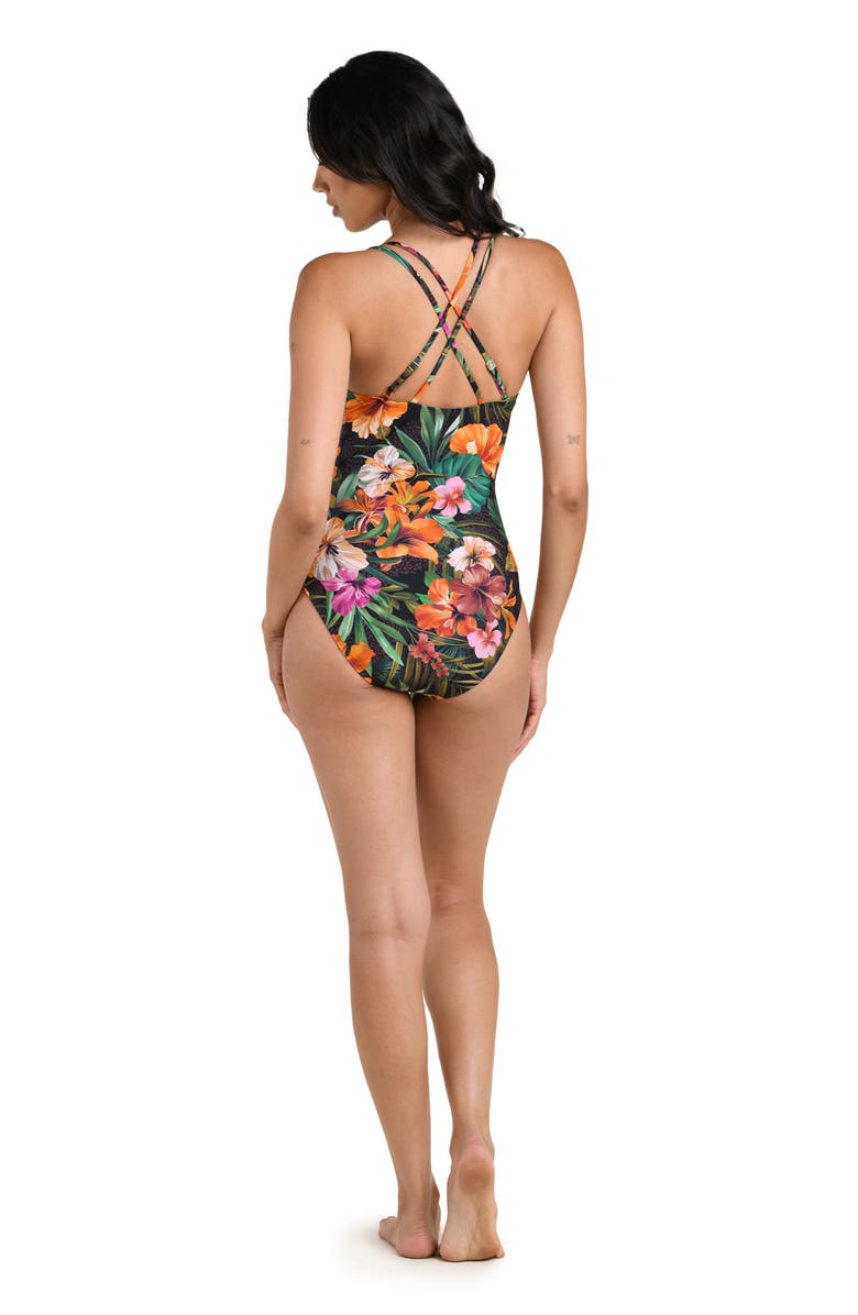 La Blanca Tropical Hideaway Underwire One-Piece Swimsuit, Alternate, color, Orange Multi